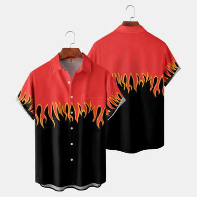 Shirt Large Chested Men Mens Printed Hawaiian Shirts Short Sleeve Button Down Short Sleeve Summer Blouse Short Sleeve T Shirts