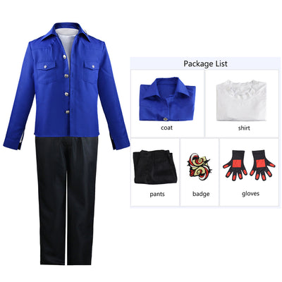 Anime Sk8 The Infinity Cosplay Langa Hasegawa Costume Uniform Suit Blue Wig Jacket Pants Gloves Halloween Party Cloth