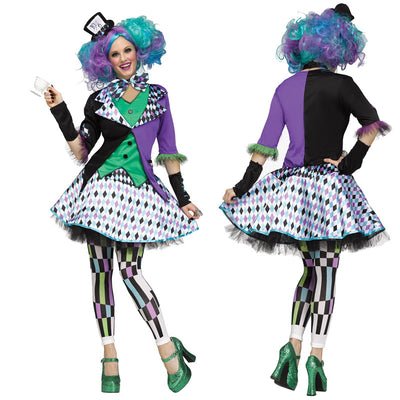 Clown Fancy Dress Adult Women Halloween Hen Party Cosplay Costume