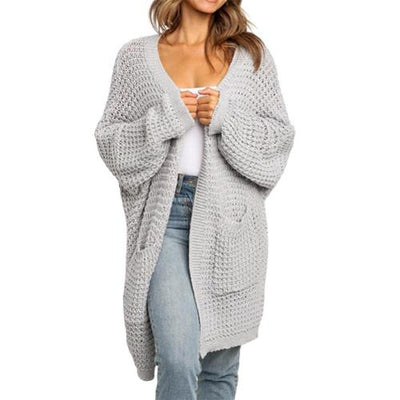 Knitted Cardigan Women Solid Color Loose Large Size Open Front Sweater Coat For Daily Wear свитер женский ,кардиган женский