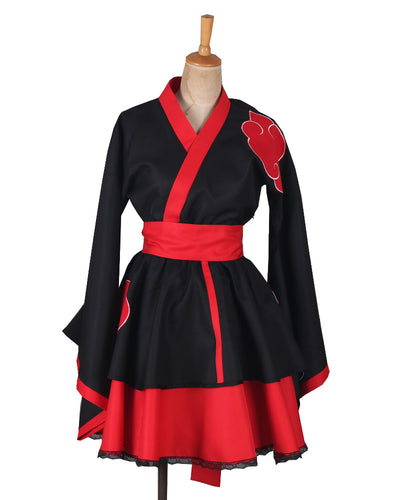 Anime Shippuden Sex Reversion Kimono Lolita Dress Akatsuki Cosplay Costume Women Female Japan Style Dresses