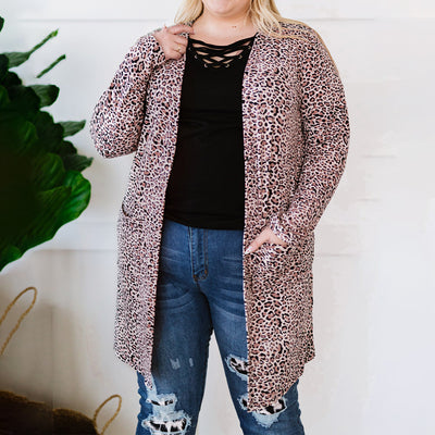 New Style XL~4XL Plus Size Women Ladies Cardigan Casual Fashion Long Sleeves Leopard Print Coat Comfortable And Warmth