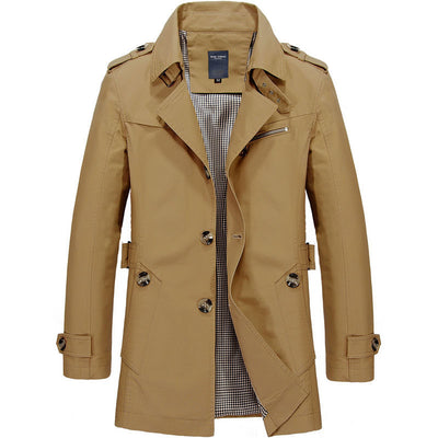 Brand New Men Trench Coats Autumn Fashion Men&#39;s Medium Long Section Trench Male Casual Solid Windbreaker Jacket 5XL Y891