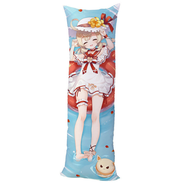 Anime Genshin Impact Swimsuit Klee Double Sided Dakimakura Hugging Body Pillow Case Pillow Cushion Cover Otaku Bedding Gifts FM