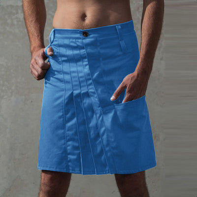 Mens Fashion Casual Scottish Style Retro Solid Pocket Pleated Skirt Toddler Little Boy Apparel