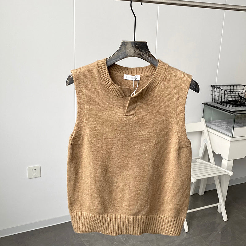 Autumn and Winter Men&#39;s Antistatic V-Neck Sweater Versatile Round Neck Business Leisure Commuting Keep Warm Knitted Vest