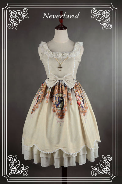 Goddess Printed JSK Lolita Dress with Cross Chain by Soufflesong Clearance