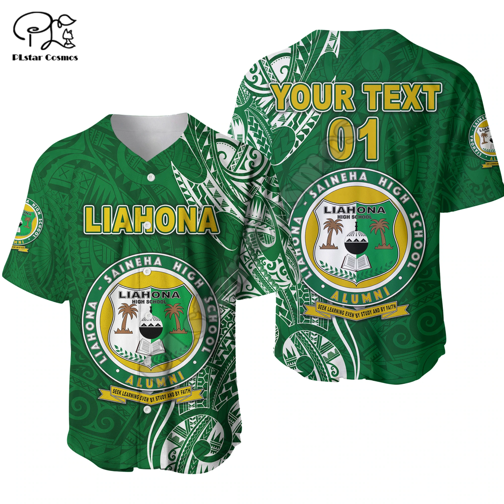Polynesian Tonga Liahona Hight School Tattoo Tribal DPrint Funny Summer Casual Baseball Shirts Jersey Short Sleeves X1