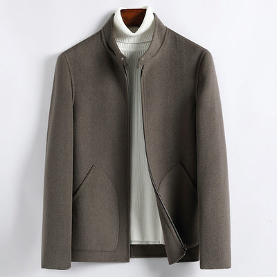 2021 Autumn Winter New Men Wool Blends Coats Slim Fit Thick Woolen Overcoat Casual Warm Windbreaker Jacket Male Clothing B436