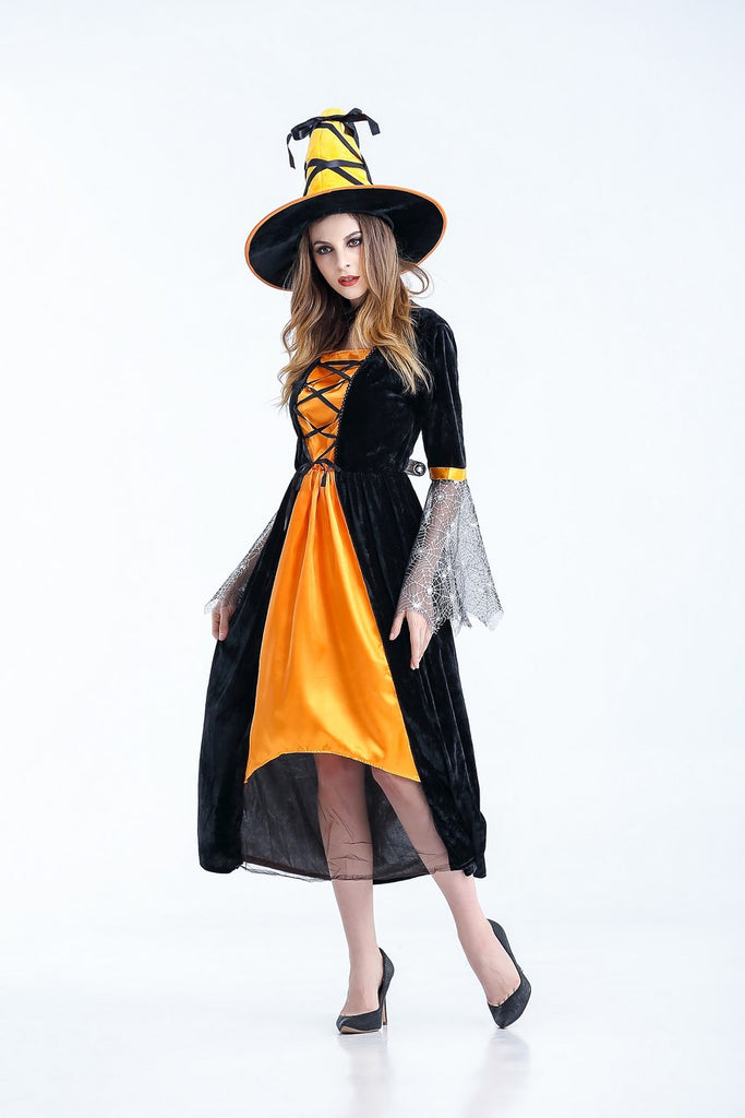 Halloween Costumes Witch Costume Women Adult Adulto Fantasia Dress Hat Deluxe Cosplay Clothing for Woman Magic Moment