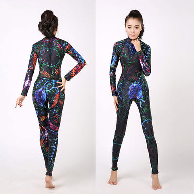 Wetsuits Womens 3 mm Full Suit Neoprene Diving Wet Suit for Lady Girls Youth XS S M L XL XXL Digital Printed Starry Sky