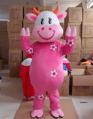 Cosplay Costumes Cartoon Character Adult Cute Lovely Cow Mascot Costume Fancy Dress Halloween Party Costume