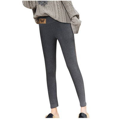 Winter Warm Leggings Knitting Velvet High Waist Elastic Thick Sock Pants Skinny Women Thermal Legging