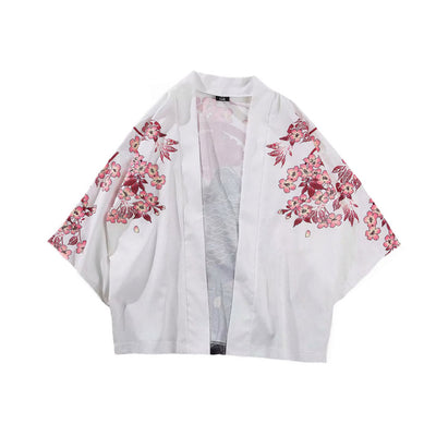 38# Summer Japanese Five Point Sleeves Kimono Mens And Womens Cloak Jacke Top Blouse Robe Kimomo Chinese Style Cardigan Kimono