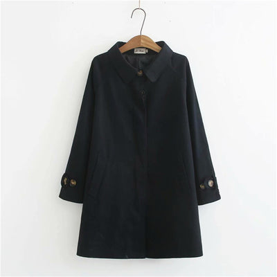 2021 Plus size 4XL women's trench coat loose outerwear hide button windbreaker female casual tops solid color cotton trench 3259