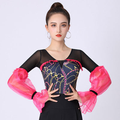 Excellent Quality Latin Dance leatord Female Sexy Performance Dancing top Ballroom Cha Cha Samba Practice Dance Clothes