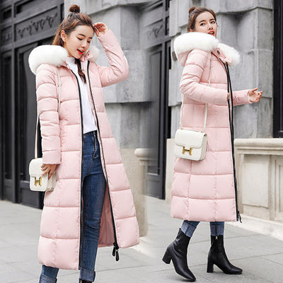 2021 Plus size Winter Female Down Jacket Thicken Slim Winter Jacket Parkas Hooded Warm Long Women Cotton Outerwear Casual Padded