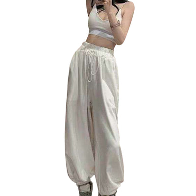 Oversize Women White Jogging Sweatpants Korean Loose Sports Pants Casual Harajuku Wide Joggers Trousers Ankle-length