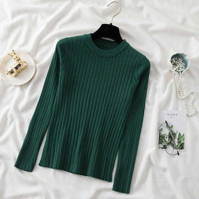 Autumn Winter Clothes Women Pullover O-Neck Sweater Long Sleeve Tops Korean Fashion Slim Soft Knitted Sweaters Ladies Pull Femme