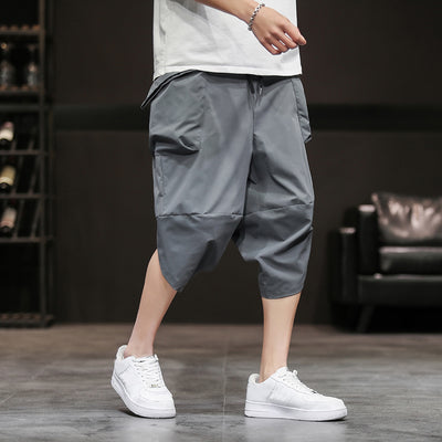 Summer Calf-Length Loose Casual Pants Mens Cross Pants Streetwear Harem Pants Men Japanese Streetwear Joggers