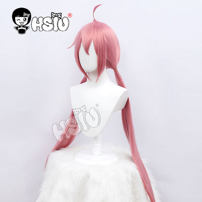 agamihara Nadeshiko Cosplay Wig Anime Laid Back Camp cosplay HSIU Brand Smoky pink double ponytail long hair+Free gift hair ring