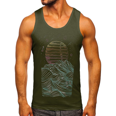 Running Shirts Men Casual Spring Summer Sleeveless Printed O Neck Shirt Tank Tops Blouse