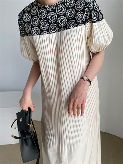 Embroidery Short Sleeve Dresses for Women Elegant Korean Loose Vintage Party Fall 2022 A-line Woman Dress Maxi Vestido Femme