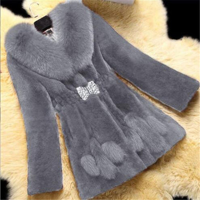 ZXRYXGS Noble Elegant Imitation Fur Coat Slim Fashion Coat 2022 New Large Size Women Clothing Mid-length Trend Coat