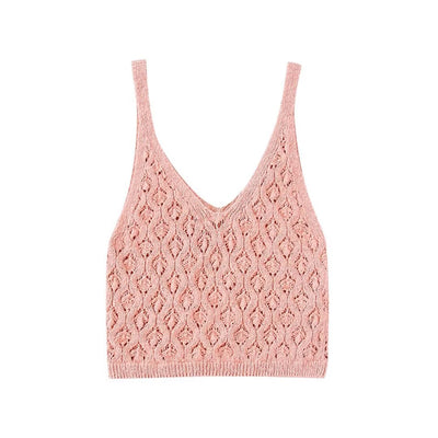 TFMLN 2022 Spring Autumn Women Hollow Out Sweater Harajuku V-neck Camisole+Knitted Fashion Cardigan Long Sleeve Sweater