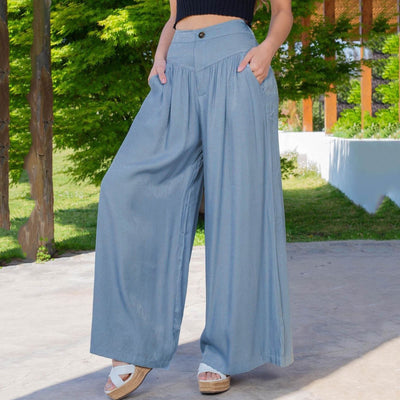 Autumn And Winter Women&#39;s Wide Legged High Waisted Jeans Casual Pants