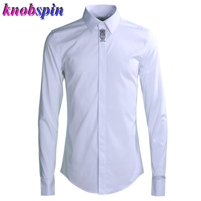 Slim Casual Shirt men 2021 Brand quality 80% Cotton Solid color business male Dress Shirts long sleeve Plus size M-4XL Camisas