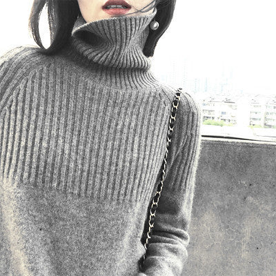 Sweater Women Turtleneck Pullovers Solid Stretch Striped Korean Top Knit Plus Size Harajuku Fall 2022 Winter Clothes Beige Khaki
