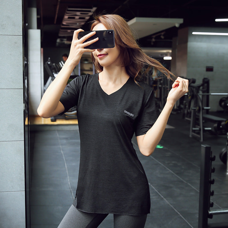Fat Girl Gym Shirt Running Long Thin Section of Yoga Clothes Loose Quick Dry Women Blouse Plus Size