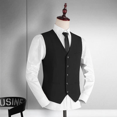 Men&#39;s Vest New Slim Korean Youth Work Clothes Business Suit Vest Men&#39;s Wedding Groomsmen Wear Men&#39;s Single-breasted Suit Vest