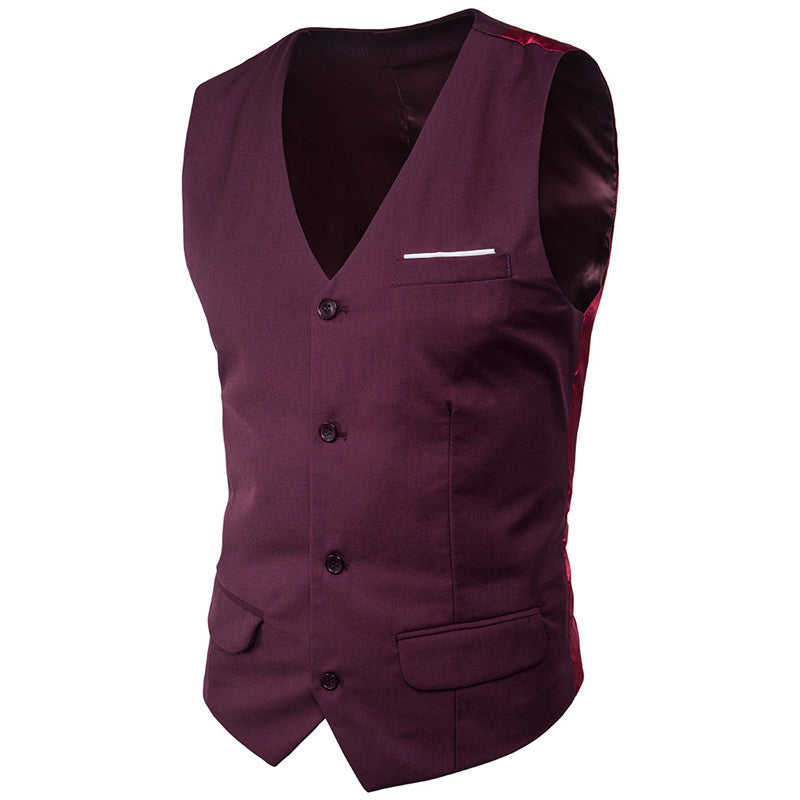 Men Vest Plus Size 6XL Fashion Slim Fit Sleeveless Wedding Waistcoats 9 Colors Solid Business Leisure Casual Dress Suit Vests