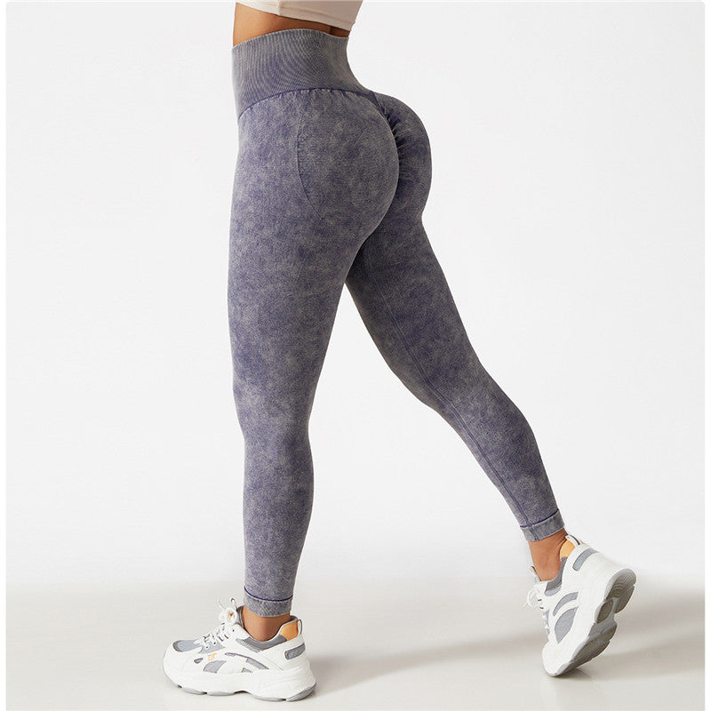 Women High Intensity Washed Seamless Sports Wear Yoga Pant Fitness Tight Training Running Leggings Quick Dry Workout Bottoming