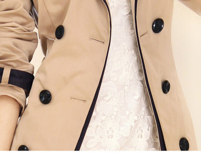 2021 New Korean Slim Fashion Trend Versatile Women&#39;s Belt Women&#39;s Windbreaker Color Matching Women&#39;s Coat