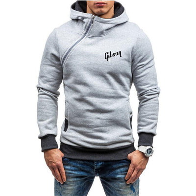 Gibson Printing New Hooded Men Multicolor Pullover Diagonal Zipper Hoodies Autumn Winter Casual Jackets Hoody Sweatshirts