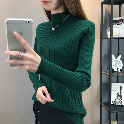 Sweaters For Women 2022 Woman Sweaters Autumn Long Sleeve Turtleneck Knitted Sweater Women Pullover Winter Clothes Women D700