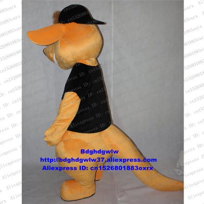Yellow Black Kangaroo Roo Mascot Costume Adult Cartoon Character Outfit Suit Early Childhood Teaching Holiday Gifts zx2228