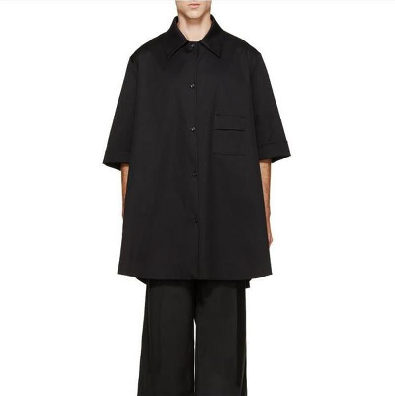 Men&#39;s Medium Mleeve Loose Windbreaker 2021 New Fashion Trend Personalized Straight Tube Loose Half Sleeve Coat