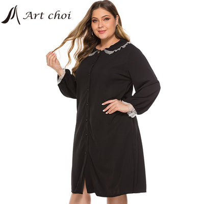 Spring Autumn Elegant Women Midi Skirt Dress Ladies Female Petticoat Sweet Chic A-Line Party Vestido Plus Size All-match