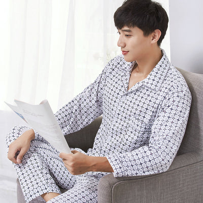 Men's Homewear Pajamas Sets Winter Long Sleeve Trousers Sexy Pajamas for Men Pajama Outwear Set