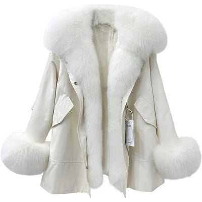 Sister Fara Detachable Fur Collar Parker Cotton Clothes Winter Jacket Women 2022 Thick Warm Parker Jacket Coat Women's Overcoat
