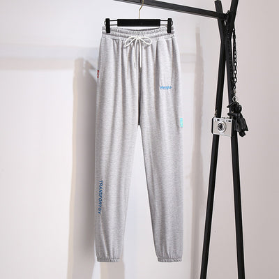 New 2022 Ladies Spring Autumn Plus Size Jogger Pants For Women Large Cotton Black Gray Belt Sports Trousers 3XL 4XL 5XL 6XL 7XL