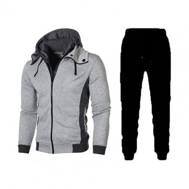 1 Set Sweatshirt Sweatpants Set Popular Contrast Color Hoodie Drawstring Pants Male Sport Outfit