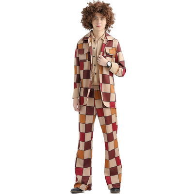 Mens Womens 60s 70s Retro Disco Hippie Costume Halloween Party Fancy Dress haloween