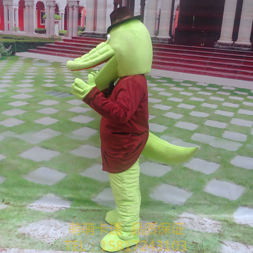 Adult Size Crocodile Mascot Costume Cartoon Character Crocodile Mascotte Outfit Suit Dress