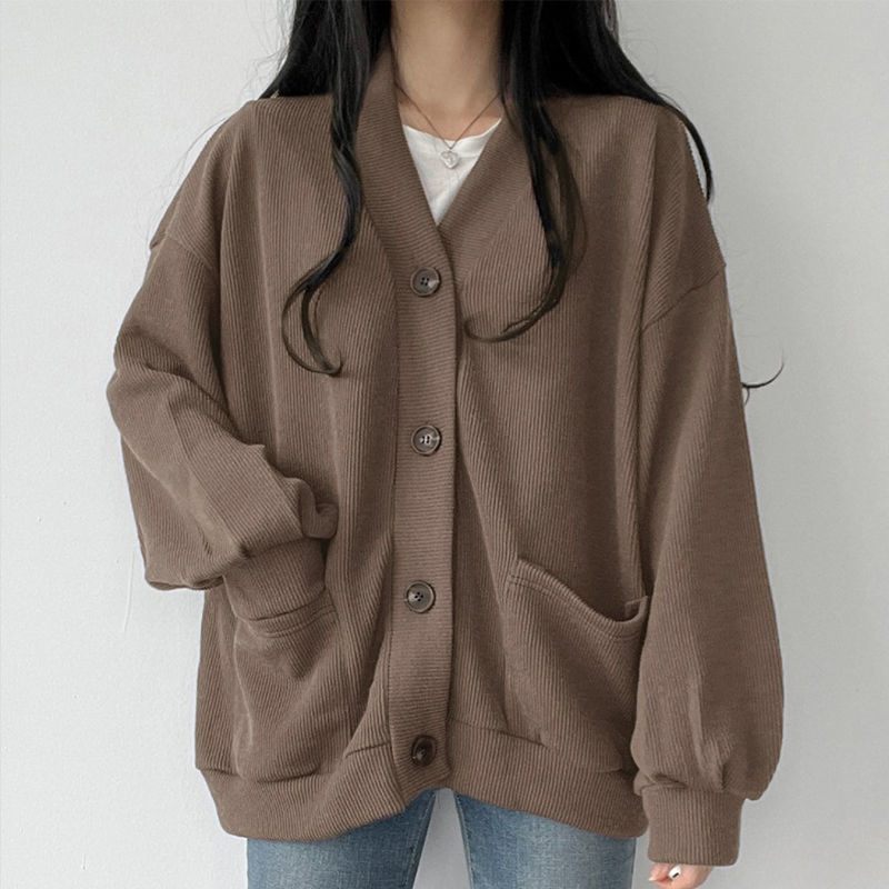 Women Cardigan Knit Jumpers Female Outwear Sweaters Cozy Soft Korean Trendy Casual Preppy Simple All-match Daily Ins Clothes