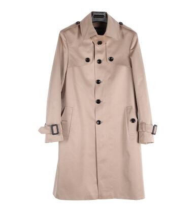 Single breasted trench coats men medium-long coats 219 autumn winter loose turn-down collar mens overcoat plus size outerwear